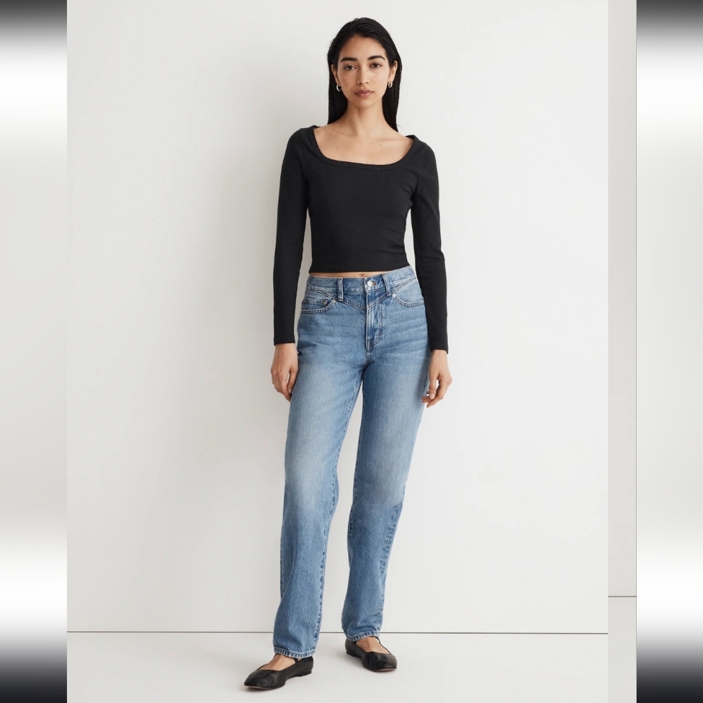Madewell Slouchy Boyjean Light‎ Blue Straight Leg Jeans